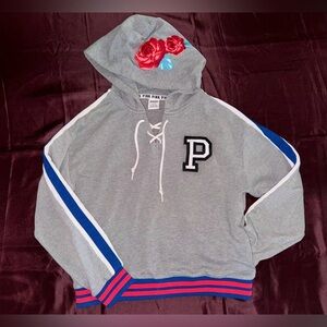 PINK Victorias Secret Floral Patched Pullover